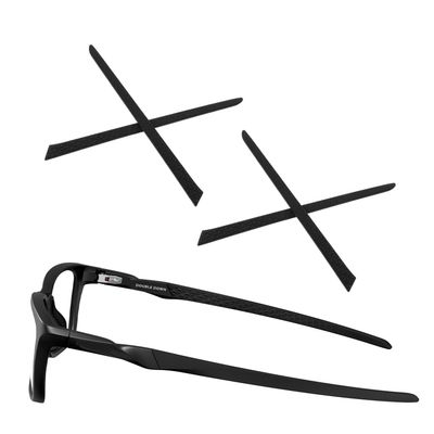 2 Pairs Replacement Earsocks Rubber Temple Sleeve for Oakley Double Down OX8188D Eyeglasses Frame, Black Ear Sleeves