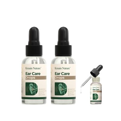 2 Pcs Advanced Ear Care Drops with Natural Botanical Extracts, Kreain Nature Gentle Daily Ear Drops for Earwax Softening, Itch Relief & Optimal Ear Hygiene | Non-Irritating & Moisturizing