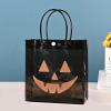 20 Pack Halloween Favor Bags Transparent Pumpkin Sealed Pouches with Handles, Halloween Candy Bags Transparent (clear black) view 1