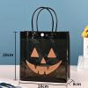 20 Pack Halloween Favor Bags Transparent Pumpkin Sealed Pouches with Handles, Halloween Candy Bags Transparent (clear black) view 2