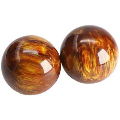 2-Pack Gold Silk Sea Willow Massage Balls - Baoding Balls for Arthritis Relief & Hand Therapy