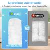 40 Pack Duster Refill for Swiffer Duster, 360Heavy Duty Duster Refills Kit, Strong Electrostatic Adsorption Technology, Suitable for Furniture, Curtains, Offices and Other Scenes with 1 Short Handle view 4