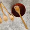 6Pcs 7.87 Inches Bamboo Sporks Long Handle Spoon and Fork 2 in 1 Dinnerware Tableware Kitchen Utensils for Restaurants, Catering Events, Buffet, Home Party Use, Brown view 3