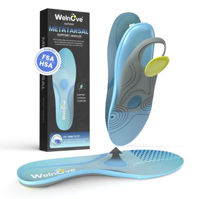 Welnove Metatarsal Insoles, Pain Relief for Men & Women - Support for Metatarsalgia, Morton's Neuroma - Cushioned Shoe Inserts for All-Day Comfort, Standing, Work