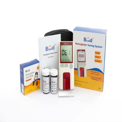 Bioaid Hemoglobin Test Meter Kit with 50pcs strips,50pcs lancets and 50pcs pippets