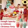 Cunhill 100 Set Christmas Disposable Coffee Cups 9oz with Lids & Sleeves Bulk Durable Thickened Paper Christmas Coffee Cups for Hot Chocolate Hot Cocoa Cold Drinks Xmas Party Supplies (Fresh) view 4