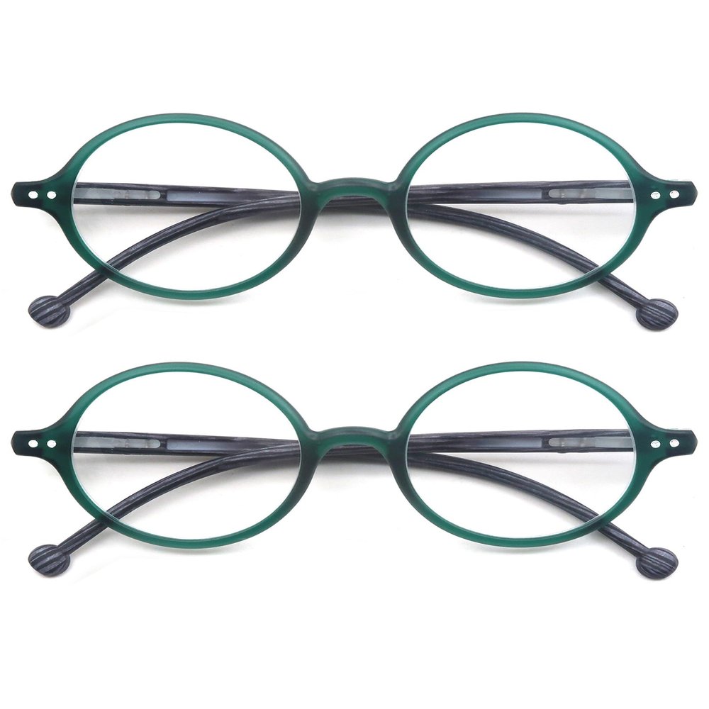 TISHUI Green Round Reading Glasses for Women Men +1.00 Blue Light Blocking Circular Readers Unisex Blue Ray Circle Cheaters Glasses Ultra Lightweight Blueblockers