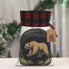 WZYCWB 8.3 * 11.8 inches burlap drawstring gift bags, Grizzly Bear Christmas gift bags, Christmas party supplies decoration bags, view 4