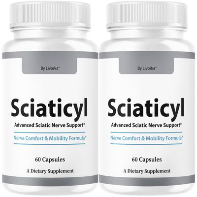 (2 Pack) Sciaticyl Capsules - Official Sciaticyl Premium Daily Support Supplement Pills, Scia Ticyl Health Support Natural Advanced Mobility for Overall Health & Wellness, 120 Capsules for 2 Months