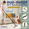 Katziela DuoSweep Broom Dual-Sided Pet Hair Remover with Metal & Rubber Blade Multi-Surface Cleaner for Carpet, Hardwood & Tile Includes Water Control Squeegee Attachment view 2