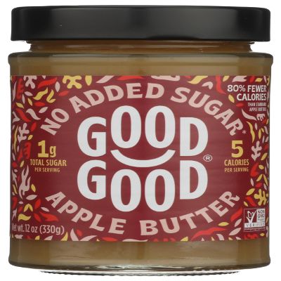 GOOD GOOD Apple Butter with Cinnamon and Clove - Keto Friendly - Low Carb & Calorie - No Added Sugar - Delicious Spread - Gluten Free - Vegan Friendly - Preserves - 12oz