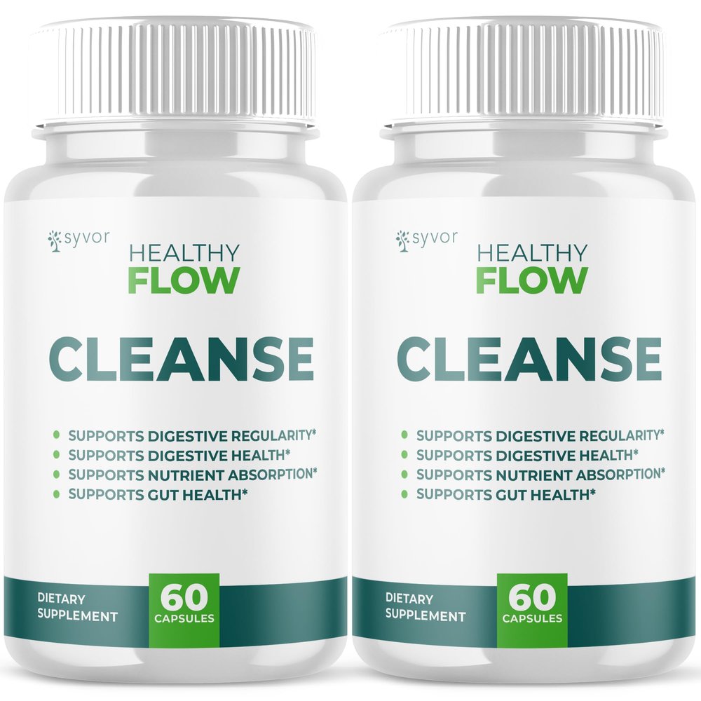(2 Pack) Healthy Flow Cleanse Capsules, Official HealthyFlow Cleanse Probiotic Pills with All Natural Ingredients, Advanced Gut Supplement with Max Strength Probiotics for Women & Men (120 Capsules)