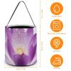 DMHVGEW Halloween Candy Basket Tote with Handles Flower Purple Halloween Trick Or Treat Bags Reusable Goody Bags Halloween Candy Buckets for Halloween Party Favor Supplies view 2