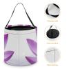 DMHVGEW Halloween Candy Basket Tote with Handles Flower Purple Halloween Trick Or Treat Bags Reusable Goody Bags Halloween Candy Buckets for Halloween Party Favor Supplies view 4