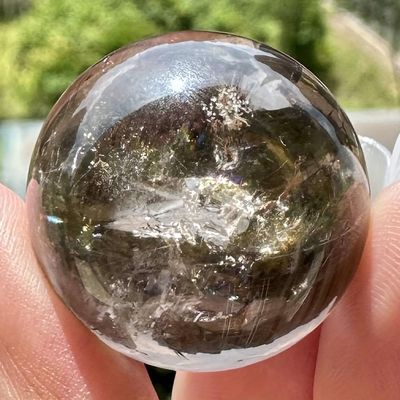 RSHVOBRRS 1pc 3.5-4cm Smoky Quartz Crystal Ball Clear Brown Sphere Small Orb