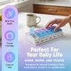 Weekly AM/PM Pill Organizer - 7 Day Medicine Planner with Large Pop-Out Daily Compartments, Easy Open 2-Times-a-Day Pill Case for Travel that Holds Big Size Vitamins & Supplements, Blue and Purple view 4