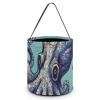 DMHVGEW Halloween Candy Basket Tote with Handles Octopus Design Halloween Trick Or Treat Bags Reusable Goody Bags Candy Buckets for Party Favor Supplies view 1