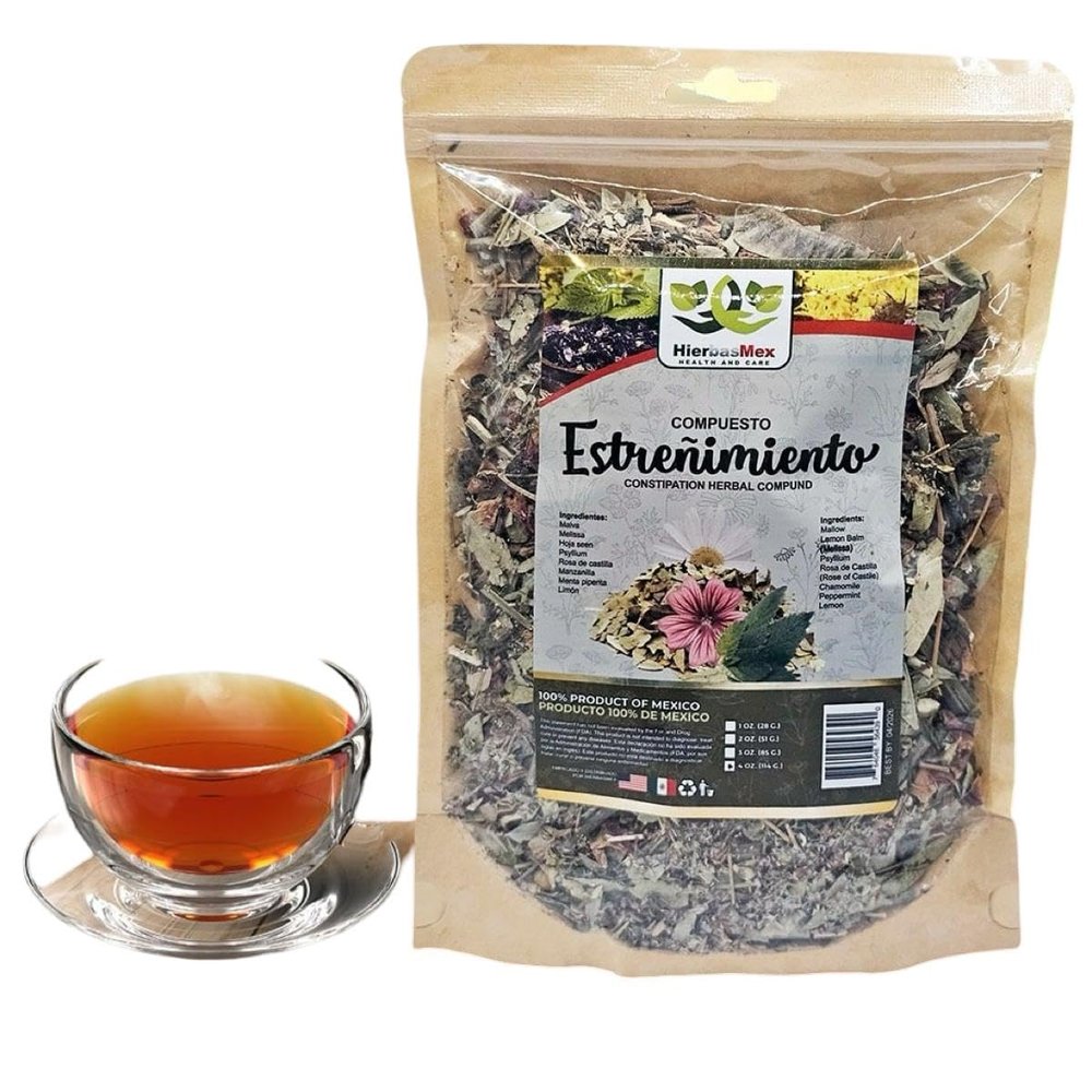 Compuesto Estrenimiento, Estreimiento Hierba Te, 4 oz.-113g, Constipation Compound Tea, 4 oz.-113g Natural Mexican Herb Hierba Wild Crafted HierbasMexico