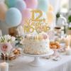 12 Slaps No Cap Cake Topper, Happy 12th Birthday Cake Topper, Cheers to 12 Years, Funny 12th Birthday Party Decorations Gold Glitter view 3