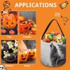 Halloween Candy Bucket Howling Wolf Tote Bag with Handle - Trick Or Treat Goodie Basket for Party view 3