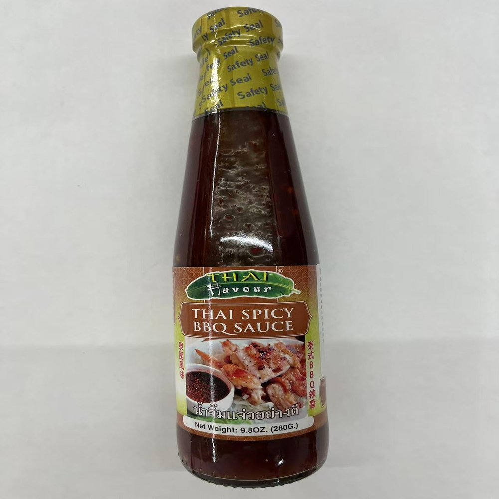 Thai Flavour Thai Spicy BBQ Sauce, Asian Condiment, 9.8 oz Glass Bottle (1)