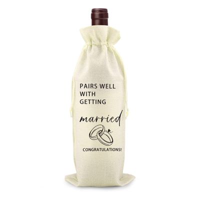 YangQian Wedding Gift Bag for Couple Bride Bridal Shower Gifts for Bride to Be Gift for Wedding Bachelorette Party Deccorations, Pairs Well With Getting Married Wine Bag for Her Him