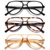 DOOViC 3 Pack Retro Aviator Reading Glasses for Women Men Lightweight Blue Light Blocking Computer Readers 2.75 view 1