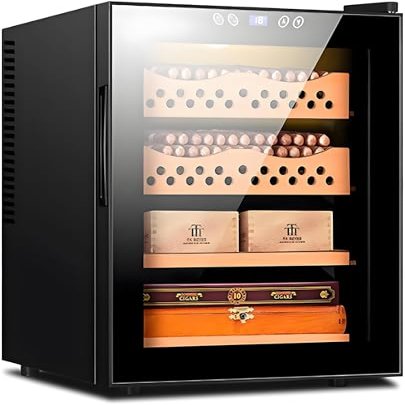 50L Electric Cigar Humidor Cabinet, 300 Count Storage with Spanish Cedar Shelves & Drawers, Ideal for Cigar Enthusiasts, Premium Quality Humidification System