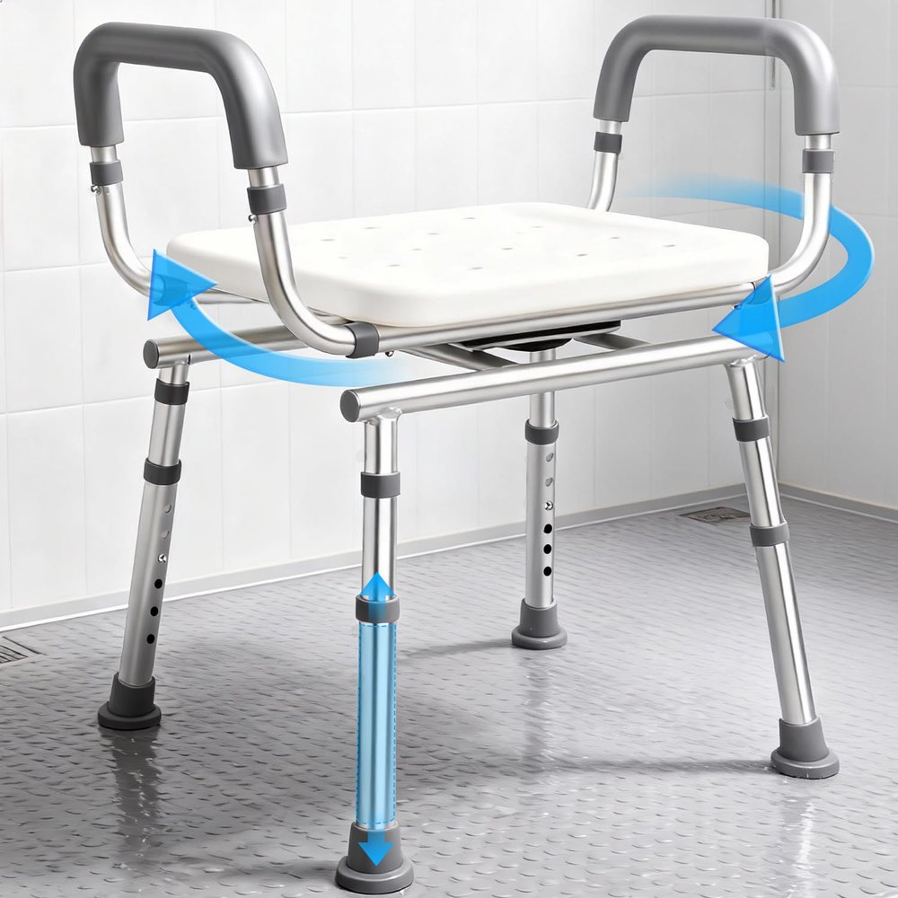 Heavy Duty Swivel Shower Chair with Arms