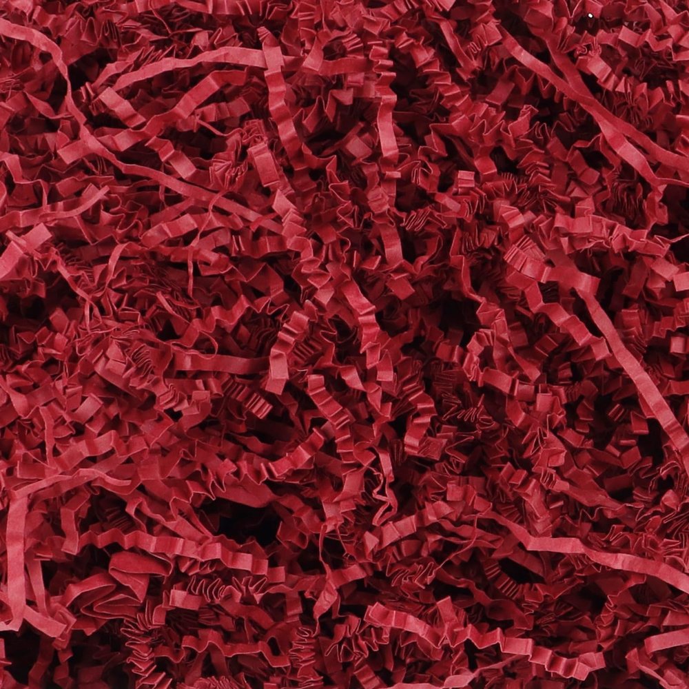 DOMMARE 7OZ Dark Red Crinkle Paper Filler for Small Gift Boxes and Basket