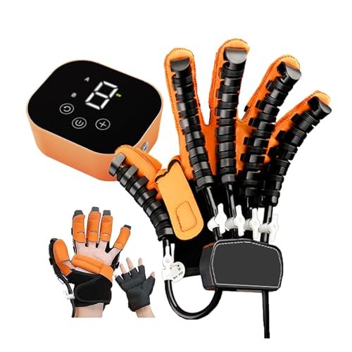 Finger Rehabilitation Machine for Stroke Recovery, Hemiplegia Hand Therapy Device, Left/Right Robot Glove with Age Mirror, Effective Finger Health Equipment