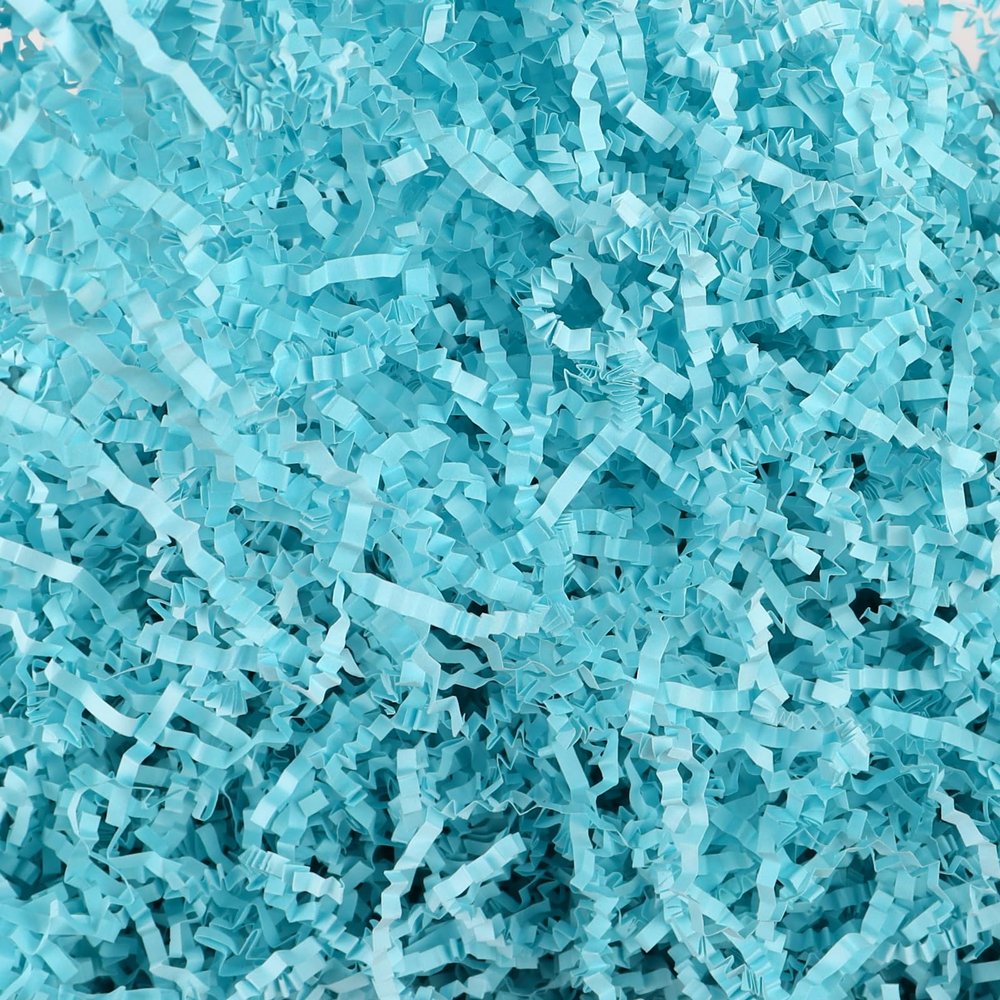 7OZ Light Blue Crinkle Cut Paper Filler for Small Gift Boxes and Basket