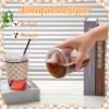 Ovveroche 50 Sets 16 Oz Clear Plastic Coffee Cups with Lids Straws and Sleeves Disposable Iced Drinking Cups for Iced Coffee Cold Beverage Drink Shops Party Catering Travel Brown Checkerboard view 4