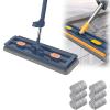 2025 New Plus Mop, 360 Rotation Plus Flat Mop Set, Wet and Dry Large Self Wringing Flat with 4/6 Washable Microfiber Pads (1 Blue+6 Microfiber) view 1