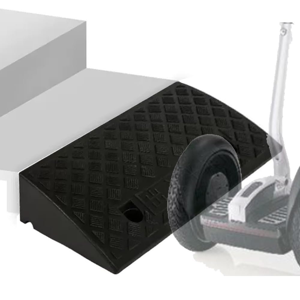 Wheelchair Curb Ramp - Anti-Slip Driveway Threshold Ramp for Easy Access(Black,20x8.7x1.6in)