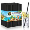 200 Pack Black Disposable Plastic Straws, 10.5" Extra Long Drinking Straws, 0.23" Diameter BPA-Free Straws for 30oz Tumblers, Tall Glasses, Iced Coffee and Party Use view 1