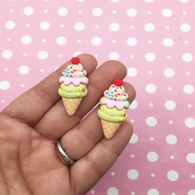 Cute Ice Cream Cone Cabochons, Kawaii Decoden Ice Cream, Ice Cream Cabs rdnqu (5 Pieces)