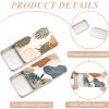 CREATCABIN 2 Pack Travel Floss Picks Holder Portable Dental Floss Case Refillable Small Floss Pick Case Dispenser Organizer with Slider Lid Gift Packaging Boxs for Toothpick Candy Storage Leaf 3x2in view 3