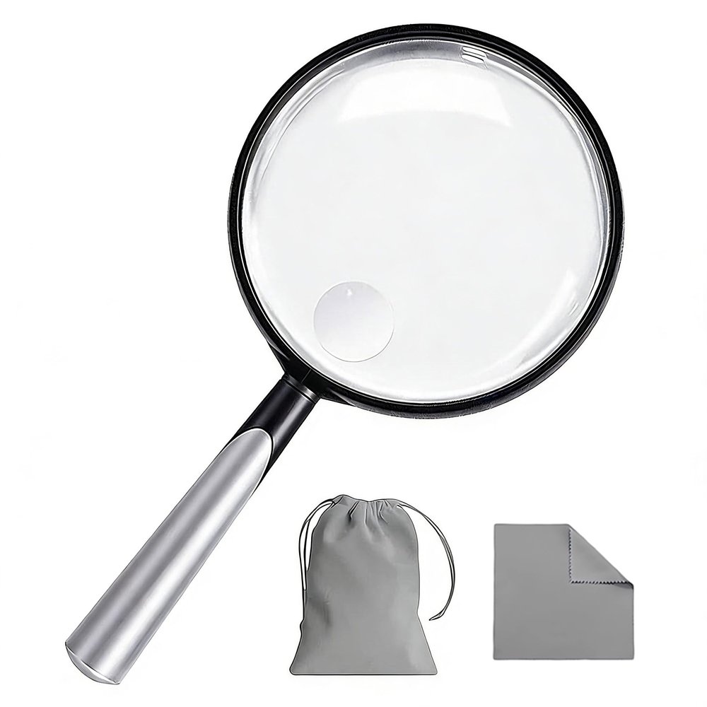 10X 30X Handheld Magnifying Glass for Reading - 110mm Diameter, PMMA Lens, Lightweight ABS Frame, Large Magnifier for Kids Seniors,Suitable for Close Work Hobbies and Science