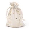 Ipotkitt 50 pcs Christmas Theme Cotton Fabric Cloth Bag with Geometric Lines Pattern Drawstring Bags Reusable Muslin Sachet Bag for Christmas Party Gift Storage Wedding Home Supplies view 1