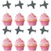 LcingTify Airplane Cupcake Toppers Plane Cake Topper Air Force Cupcake Topper Airplane Baby Shower Decorations Birthday Themed Party Decorations Kids Decorations Supplies Gery Cupcake view 1