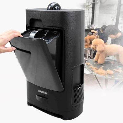 HYUIO Touchless Vacuum Automatic Dustpan with Filter - 2.7L Electric Barbershop Trash Can with LED Indicator Light for Effortless Cleaning in Bedrooms and Workspaces