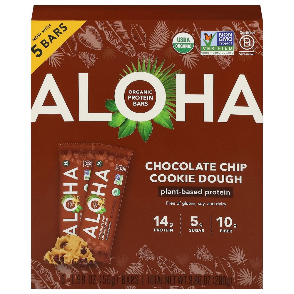 Aloha, Protein Bars Chocolate Chip Cookie Dough, 9.88 Ounce