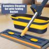 Large Flat Mop and Bucket System Self-Wringing Floor Mop Set with 54" Stainless Steel Handle, Saker 360 Swivel Head, Plus Mop for Home Cleaning on Tile, Wood, Laminate (B-White) view 2