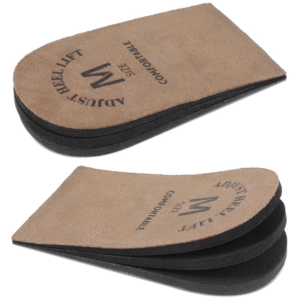 2 Pack Heel Lifts, Adjustable Heel Lifts for Women Leg Length Discrepancy, Man Shoe Lift Pain Relief, Brown Heels Pads for Shoes(Medium)