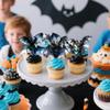 Foowztao 72 Pcs Edible Halloween Bat Cupcake Toppers Wafer Paper Halloween Bat Cupcake Picks Baby Shower Kids Birthday Party Cake Decorations Supplies view 2