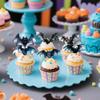 Foowztao 72 Pcs Edible Halloween Bat Cupcake Toppers Wafer Paper Halloween Bat Cupcake Picks Baby Shower Kids Birthday Party Cake Decorations Supplies view 3