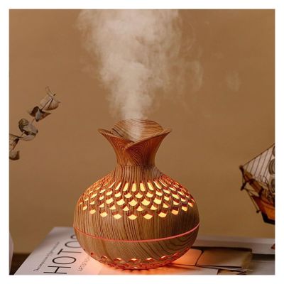 7-Color LED Essential Oil Diffuser - Wooden Aroma Humidifier(Light)