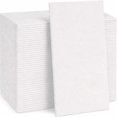 200 Pack Disposable Linen-Feel Guest Towels, Cloth-Like Hand Towels, Soft & Absorbent Airlaid Paper Napkins for Bathrooms, Kitchens, Events, 12 x 17, White