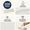 200 Pack Disposable Linen-Feel Guest Towels, Cloth-Like Hand Towels, Soft & Absorbent Airlaid Paper Napkins for Bathrooms, Kitchens, Events, 12 x 17, White view 4